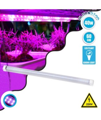 GloboStar® 85961 Linear Grow Light Full Spectrum LED Γραμμικό Φωτιστικό Ανάπτυξης Φυτών Θερμοκηπίου 60cm SMD 2835 40W 160° AC230V IP54 Εσωτερικού Χώρου για Κάλυψη Επιφάνειας 0.6m x 0.6m Πλήρους Φάσματος Φωτισμού